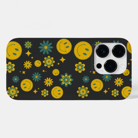 Coques Case-Mate iPhone drôle visage sourire et fleurs super (Verso (horizontal))