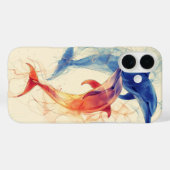 Coques Case-Mate iPhone Dualité des dauphins (Verso (horizontal))