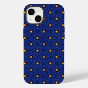 Coque Pour iPhone 14 Duck on blue with yellow kaleidoscope