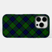 Coques Case-Mate iPhone Dundas tartan bleu vert plaid (Verso (horizontal))