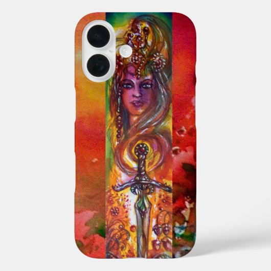 Coques Case-Mate iPhone DURENDAL, ÉPÉE ÉPIQUE ET ANGE Jaune rouge (Verso)