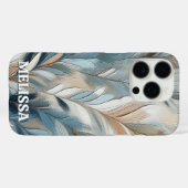 Coques Case-Mate iPhone Dusty Blue Elegance in Acrylic With Name (Verso (horizontal))