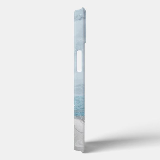 Coques Case-Mate iPhone Dusty Blue Marble Parties scintillant Argent Nom M (Verso / Droite)