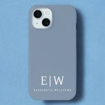 Coque Pour iPhone 15 Dusty Blue minimaliste moderne Monogramme élégant<br><div class="desc">Découvrez notre Dusty Blue Minimalist Modern Monogram Elegant Collection : Elevez votre style avec une sophistication sobre et un charme intemporel. Notre collection présente des motifs minimalistes dans une teinte bleu roux apaisante, rehaussée d'élégants monogrammes adaptés à votre goût personnel. De la papeterie raffinée aux accessoires polyvalents, chaque pièce de...</div>