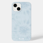 Coques Case-Mate iPhone Dye | Pastel Blue Modern Stylish Monogram (Verso)
