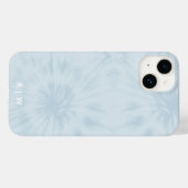 Coques Case-Mate iPhone Dye | Pastel Blue Modern Stylish Monogram (Verso (horizontal))
