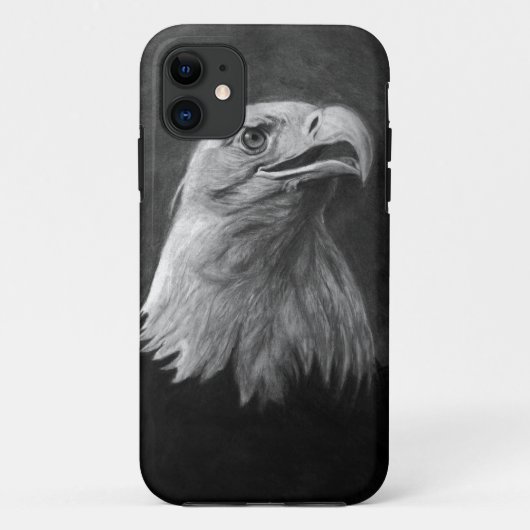 Coques Case-Mate iPhone Eagle chauve, graphite tiré par la main (Dos)