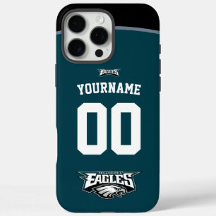Coques iPhone 16 Pro Max Eagles personnalisées Jersey Football américain