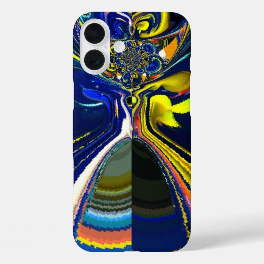 Coques Case-Mate iPhone Earth Gold et Cool Blue Fluid Art Abstrait Imprime (Verso)
