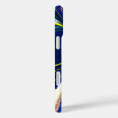 Coques Case-Mate iPhone Earth Gold et Cool Blue Fluid Art Abstrait Imprime (Verso / Droite)