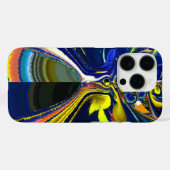 Coques Case-Mate iPhone Earth Gold et Cool Blue Fluid Art Abstrait Imprime (Verso (horizontal))