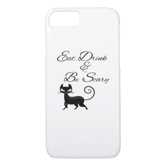 Coques Case-Mate iPhone Eat Drink And Be Scary Cat Funny Cute Spooky Hallo (Dos)