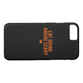 Coques Case-Mate iPhone Eat Drink And Be Scary Halloween Fan Text Art Esse (Dos (Horizontal))