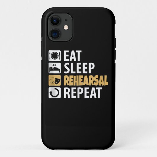 Coques Case-Mate iPhone Eat Sleep Rehearsal (Dos)