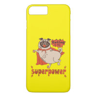 Eating is my superpower red cloak pug comic style 