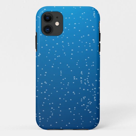 Coques Case-Mate iPhone Eau bleue profonde et bulles TIny (Dos)