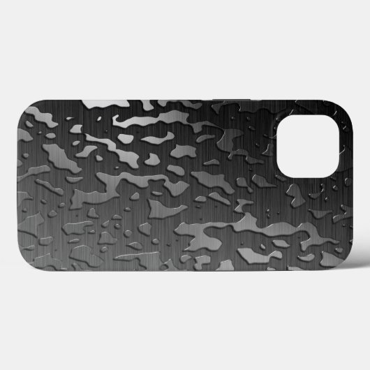 Coques Case-Mate iPhone Eau goutte sur métal brossé foncé (Verso (horizontal))