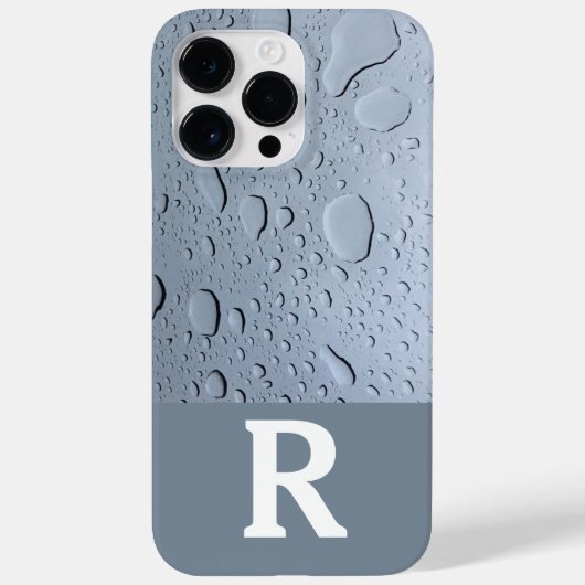 Coques Case-Mate iPhone Eau Lèvres Abstraits Monogrammes Gris Personnalisé (Verso)