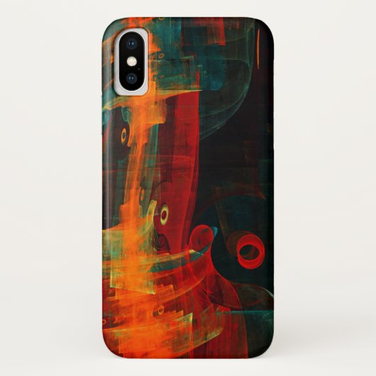 Coques Case-Mate iPhone Eau Orange Rouge Bleu moderne Art Abstrait Motif (Dos)
