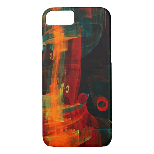 Coques Case-Mate iPhone Eau Orange Rouge Bleu moderne Art Abstrait Motif (Dos)