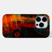 Coques Case-Mate iPhone Eau Orange Rouge Bleu moderne Art Abstrait Motif (Verso (horizontal))