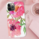 Case-Mate iPhone Case Eau rose Fille Stylisée Motif Floral<br><div class="desc">Joli et féminin,  ce motif floral rose vif à l'aquarelle présente une paire de fleurs roses profondes aux branches fluides qui ajoutent une touche de vert. Il ajoute un look tendance et branché à votre smartphone. Vous allez adorer montrer votre nouveau boîtier de téléphone !</div>