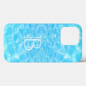 Coques Case-Mate iPhone Eau Texture eau ondulent cool monogramme moderne (Verso (horizontal))
