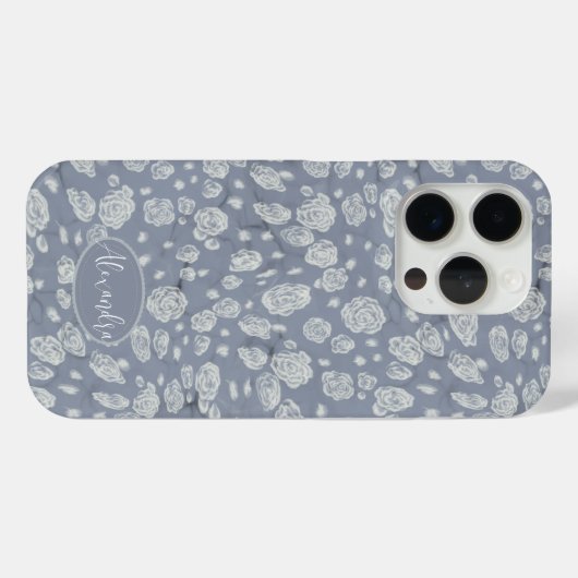 Coques Case-Mate iPhone Eaux florales bleu doux (Verso (horizontal))