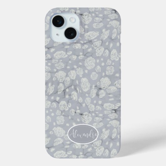 Coques Case-Mate iPhone Eaux florales bleu doux (Verso)