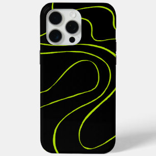 Coque iPhone 15 Pro Max Ebb et flux 2 en Lime vert et noir
