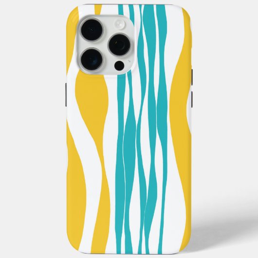 Coques Case-Mate iPhone Ebb et flux - Turquoise & Jaune (Verso)