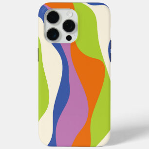 Coque iPhone 15 Pro Max Ebb & Flux 4 Bleu, Orange, Violet, Vert & Crème