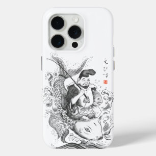 Coque iPhone 15 Pro Ebisu - Dieu de la pêche et du commerce (peinture