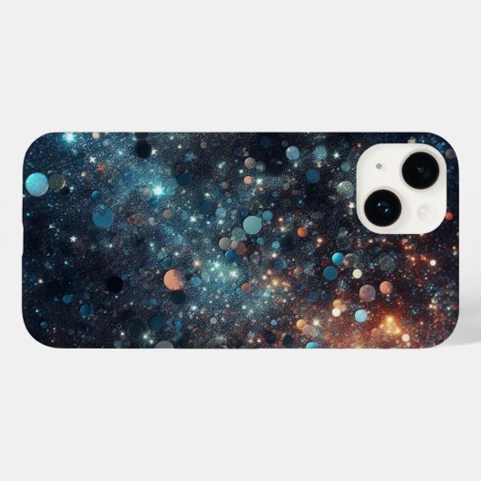 Coques Case-Mate iPhone Éblouissant en bleu foncé : La Parties scintillant (Verso (horizontal))