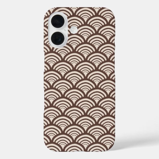 Coques Case-Mate iPhone Écaille rétro arquée marron chocolat (Verso)
