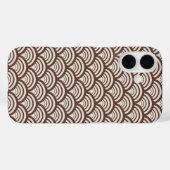 Coques Case-Mate iPhone Écaille rétro arquée marron chocolat (Verso (horizontal))