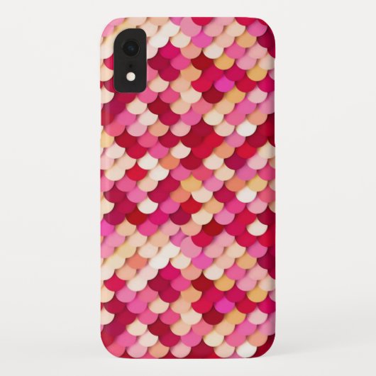 Coques Case-Mate iPhone "Écailles de dragon" - magenta, rose vif et pêche (Dos)
