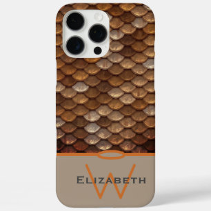 Coques iPhone 16 Pro Max Écailles de sirène métalliques avec nom personnali