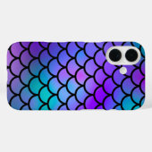 Coques Case-Mate iPhone Écailles de sirène sarcelle violet rose bleu Fanta (Verso (horizontal))