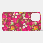 Coques Case-Mate iPhone Échantillon en tissu transparent rouge profond (Verso (horizontal))
