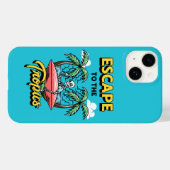 Coques Case-Mate iPhone Échapper au Surf squelette des Tropiques (Verso (horizontal))