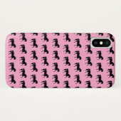 Coques Case-Mate iPhone Écharpe à cheval rose et noir (Dos (Horizontal))
