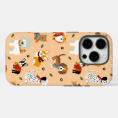 Coques Case-Mate iPhone Écharpes festives d'hiver pour chiots (Verso (horizontal))