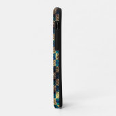 Coques Case-Mate iPhone Échecs avec effet sale et rayé, bleu jaune (Dos/Gauche)