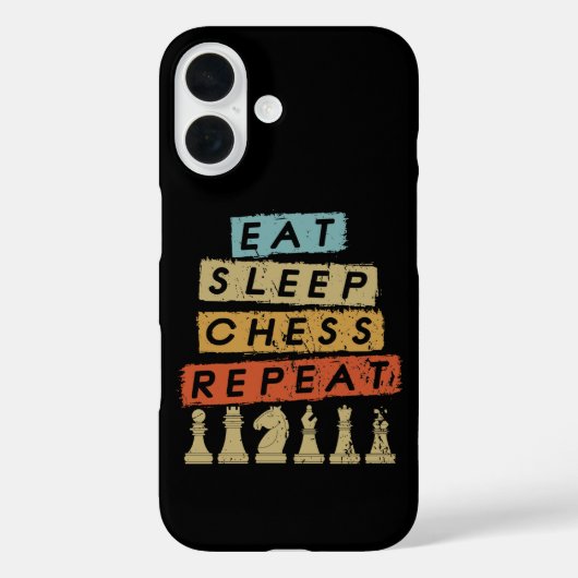 Coques Case-Mate iPhone Échecs - Manger Dormir Échecs Répéter (Verso)