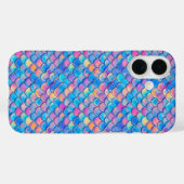 Coques Case-Mate iPhone Echelle de néon rose bleu (Verso (horizontal))