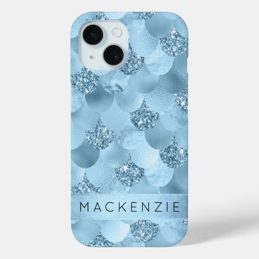 Coques Case-Mate iPhone Échelle de verre de sirène | Dusty Ice Blue Sheen  (Verso)