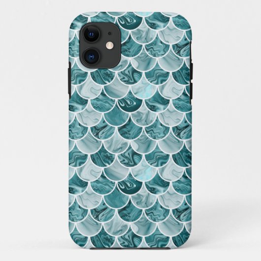 Coques Case-Mate iPhone Échelle turquoise de sirène (Dos)