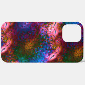 Coques Case-Mate iPhone Echelles chromées bleu vif sur saumon (Retour (horizontal))