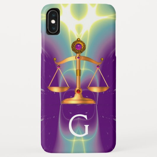 COQUES Case-Mate iPhone ÉCHELLES D'OR DE LA LOI AVEC GEM STONES MONOGRAM (Dos)
